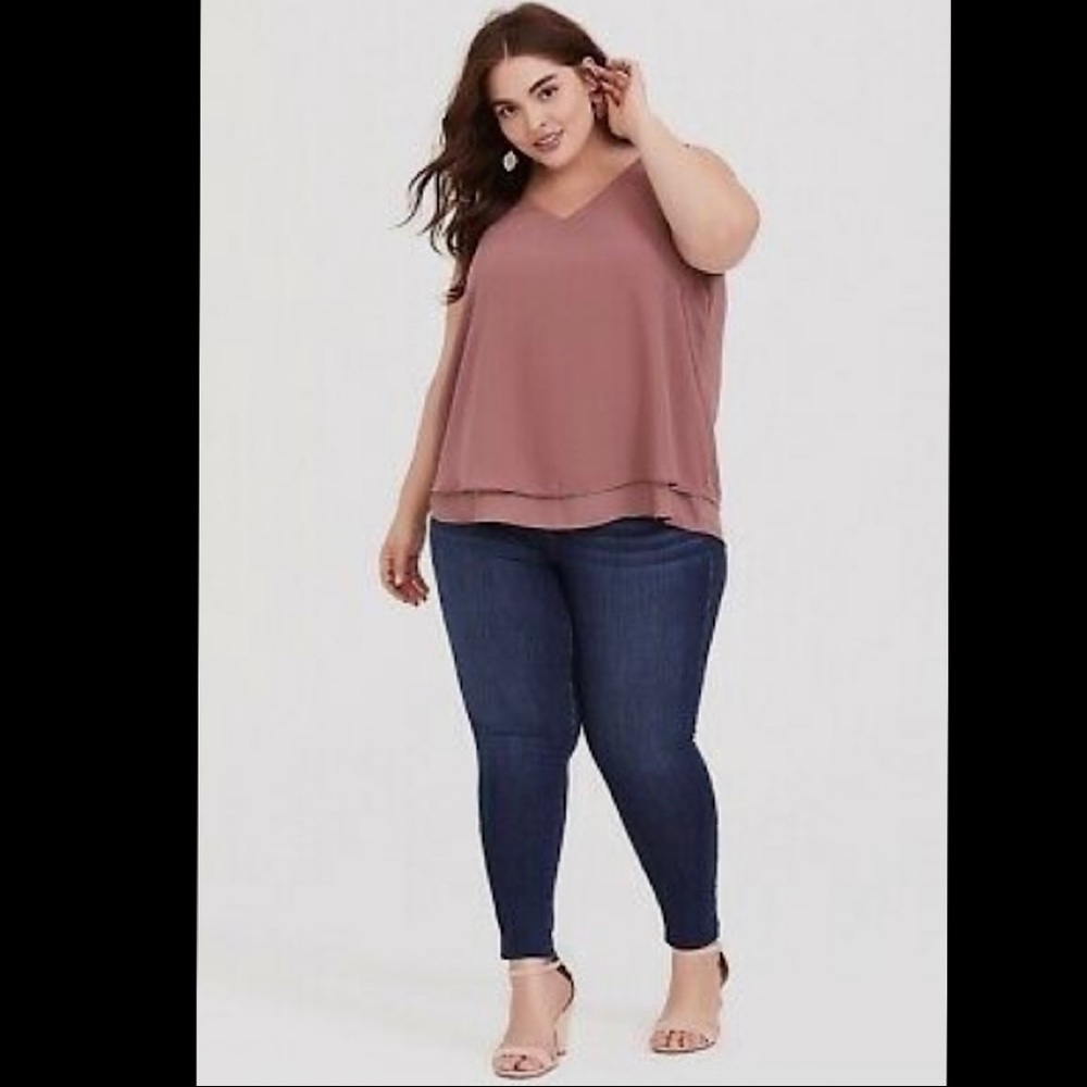 Torrid Walnut Georgette Swing Tank